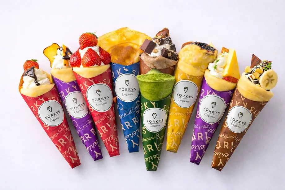 色とりどりのYORKYS Creperieのクレープ